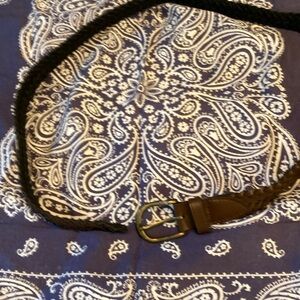 Brown Leather Belt with Brass Buckle 34”